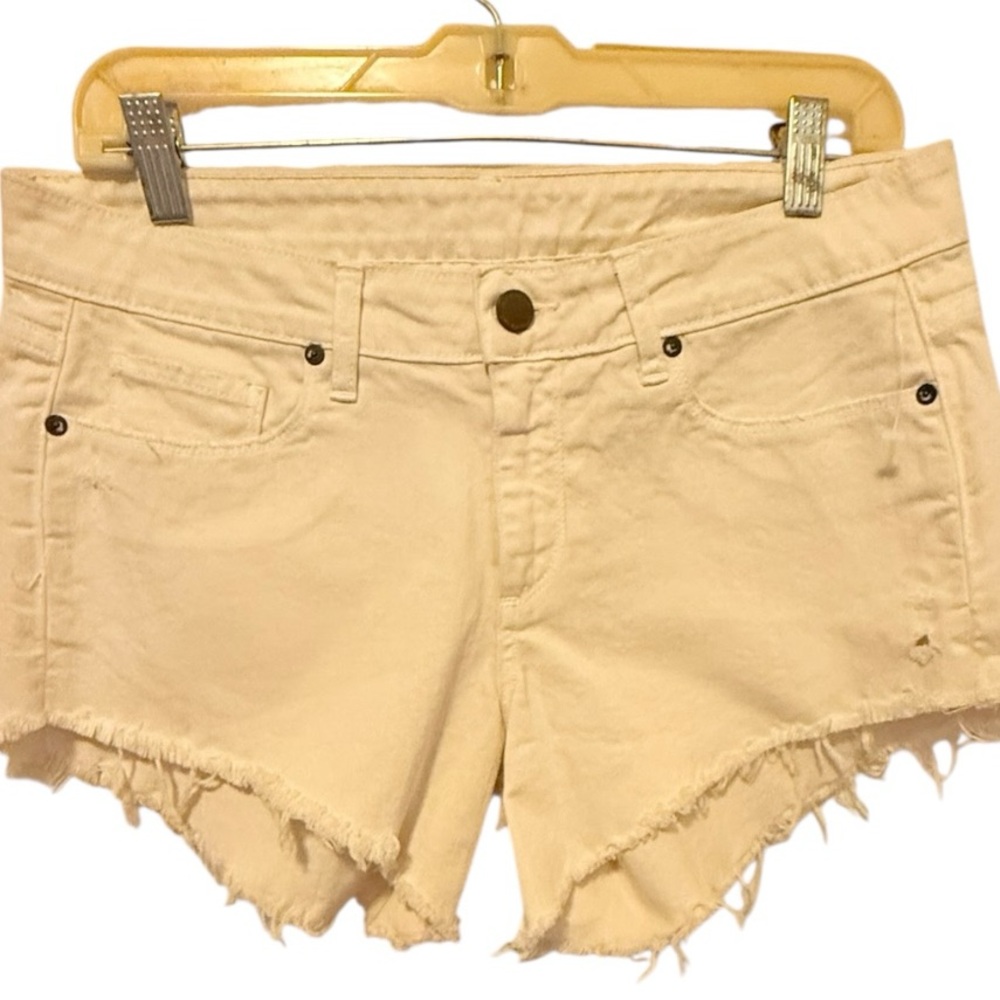 Paige Cutoff White Denim Shorts nwot‎